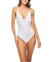 Tabacaru Catherine with Floral Applique Swimsuit