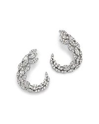 Bloomingdale's Fine Collection Diamond Round & Baguette Spiral Hoop Earrings