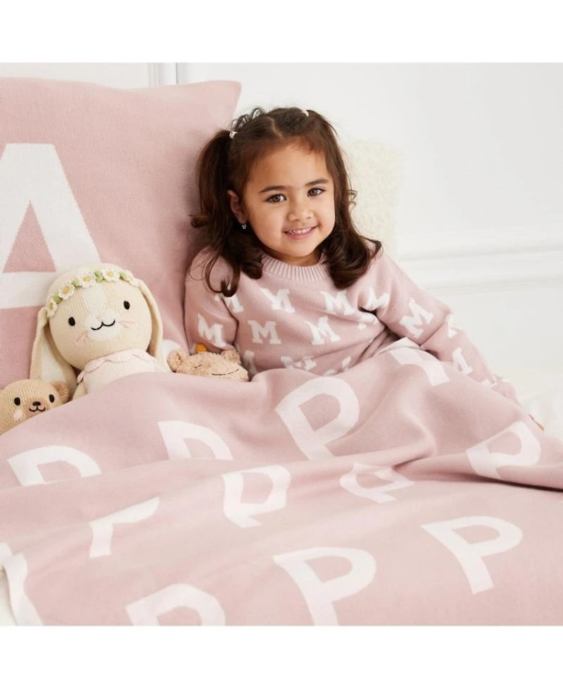 Unisex Ballet Pink Multi Letter Blanket - Baby, Little Kid