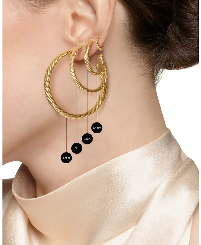 Cable Hoop Earrings