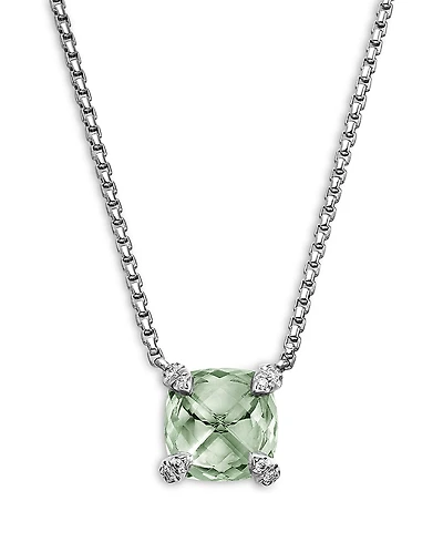 David Yurman Chatelaine Pendant Necklace with Prasiolite and Diamonds, 18