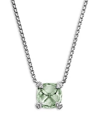 David Yurman Chatelaine Pendant Necklace with Prasiolite and Diamonds, 18