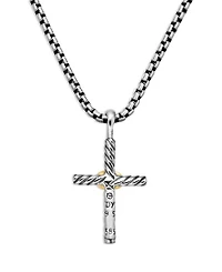 Petite X Cross Necklace with 14K Gold, 16"