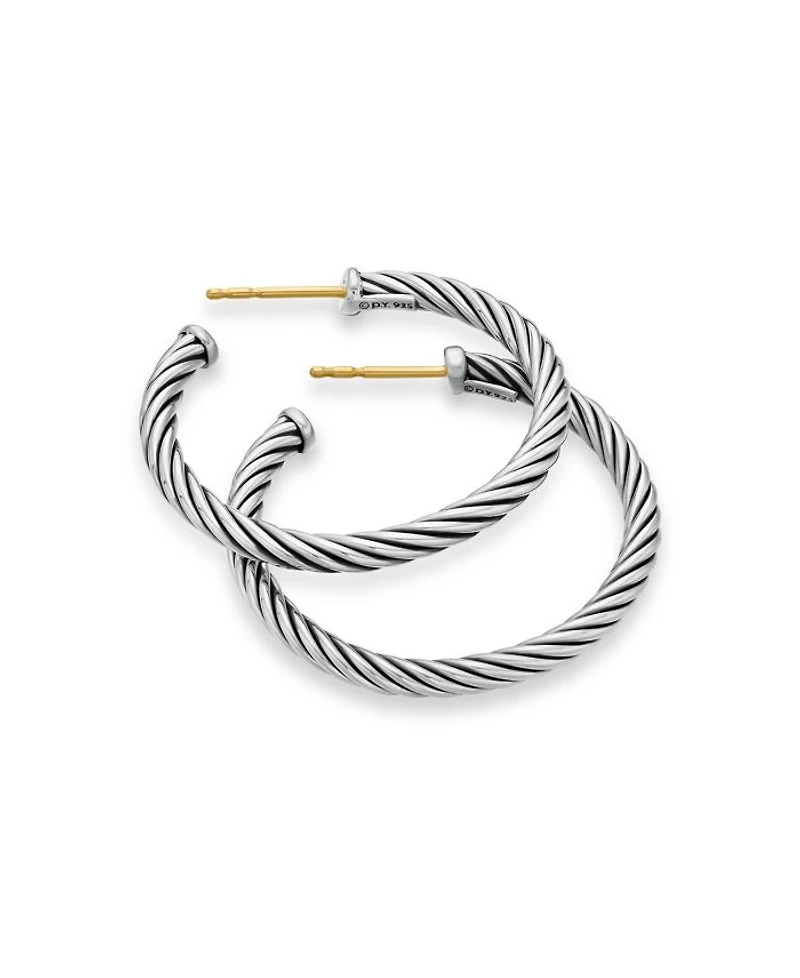 Cable Hoop Earrings