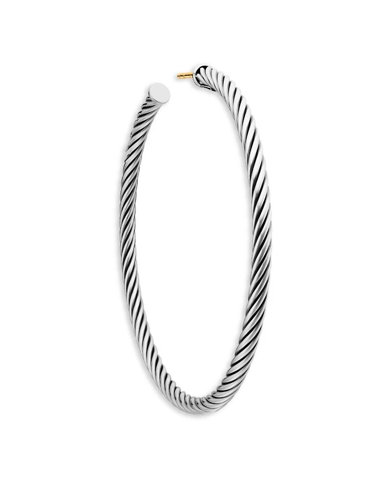 Sterling Silver Cable Large Hoop Earrings