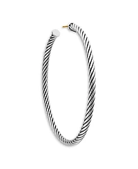 Sterling Silver Cable Large Hoop Earrings