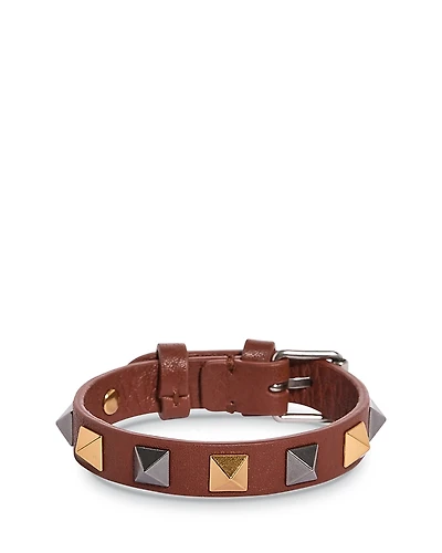 Valentino Garavani Stud Embellished Leather Bracelet
