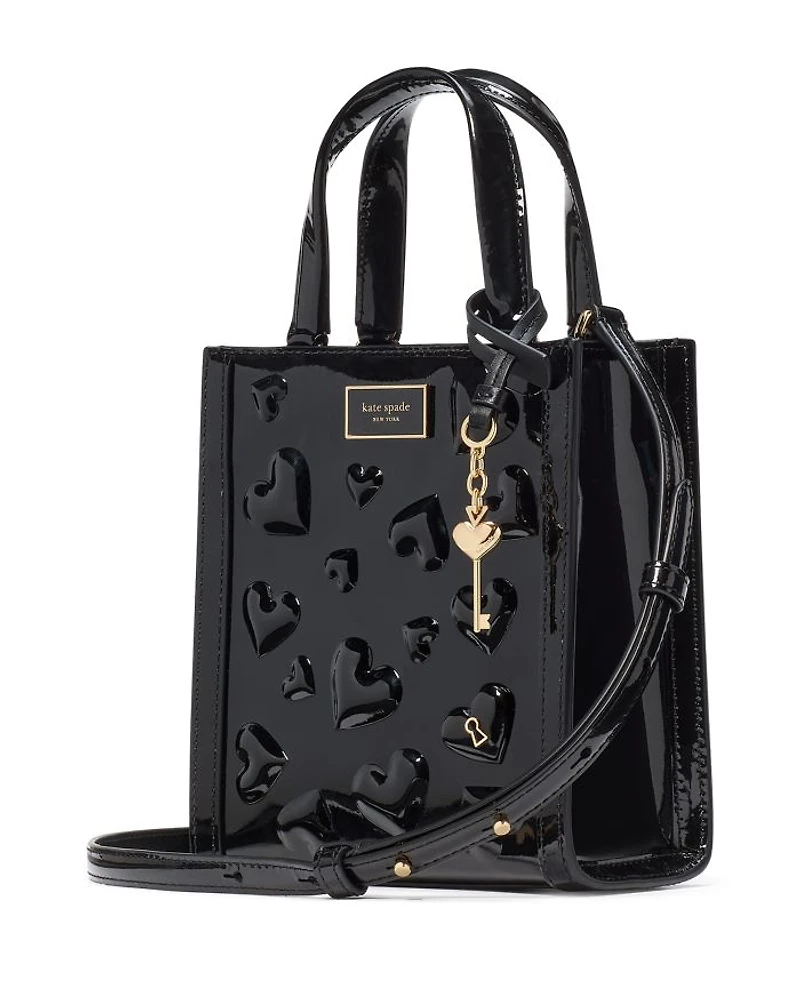 Manhattan Key To My Heart Embossed Patent Leather Mini Tote