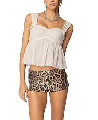 Edikted Bowe Babydoll Mesh Top