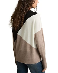 Color Blocked Crewneck Sweater