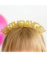 Girl Pastel Rainbow Birthday Headband - Little Kid, Big Kid