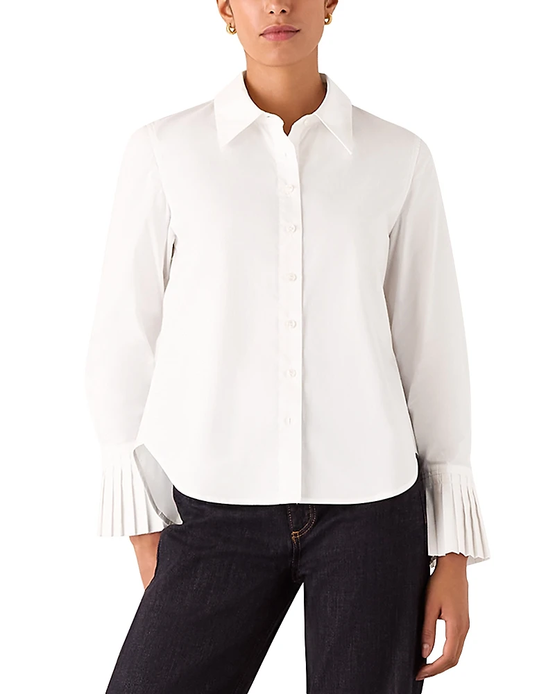 Whistles Marcy Pleated Cuff Shirt