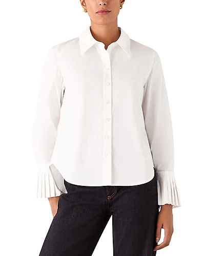 Whistles Marcy Pleated Cuff Shirt