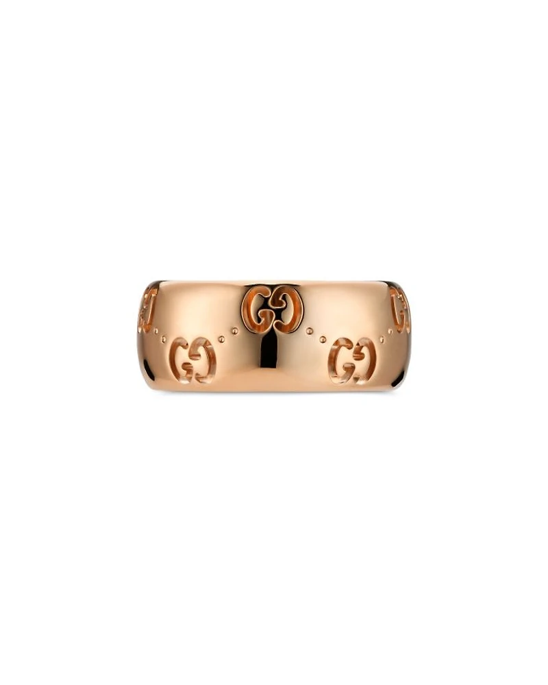 18K Rose Gold Icon Logo Wide Width Band
