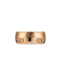18K Rose Gold Icon Logo Wide Width Band