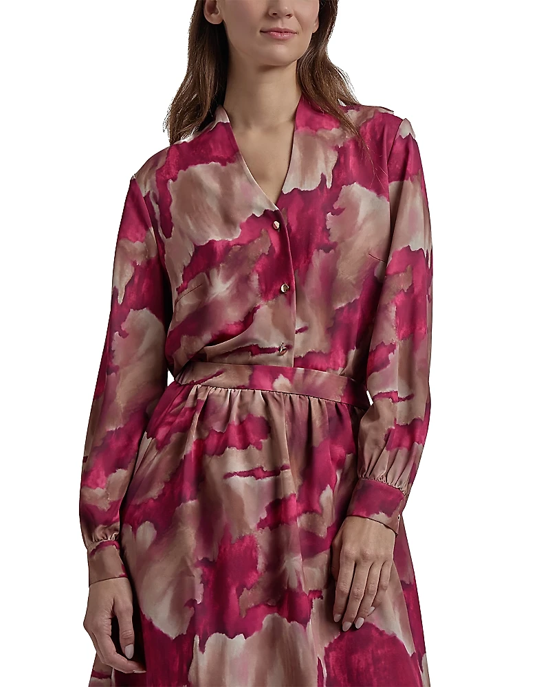 Misook Watercolor Print Blouse