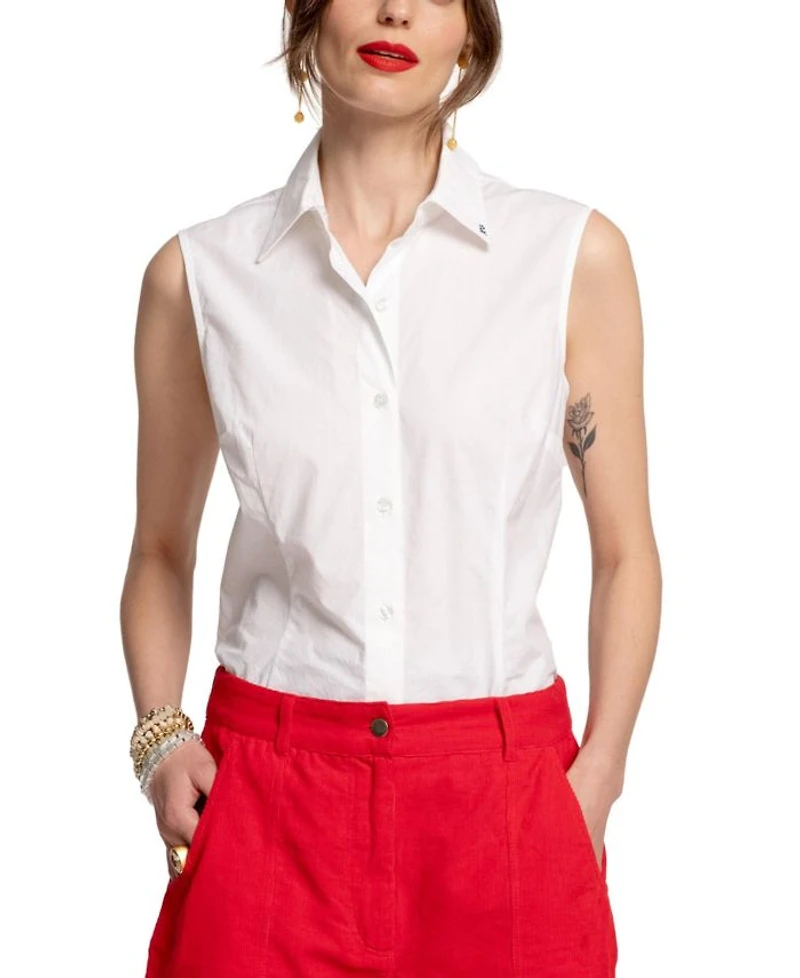 Lizzie Pointed Collar Shell Top