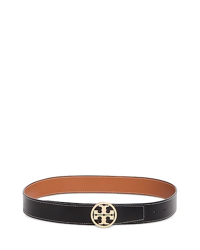 Tory Burch Women's Miller Logo Reversible Leather Belt