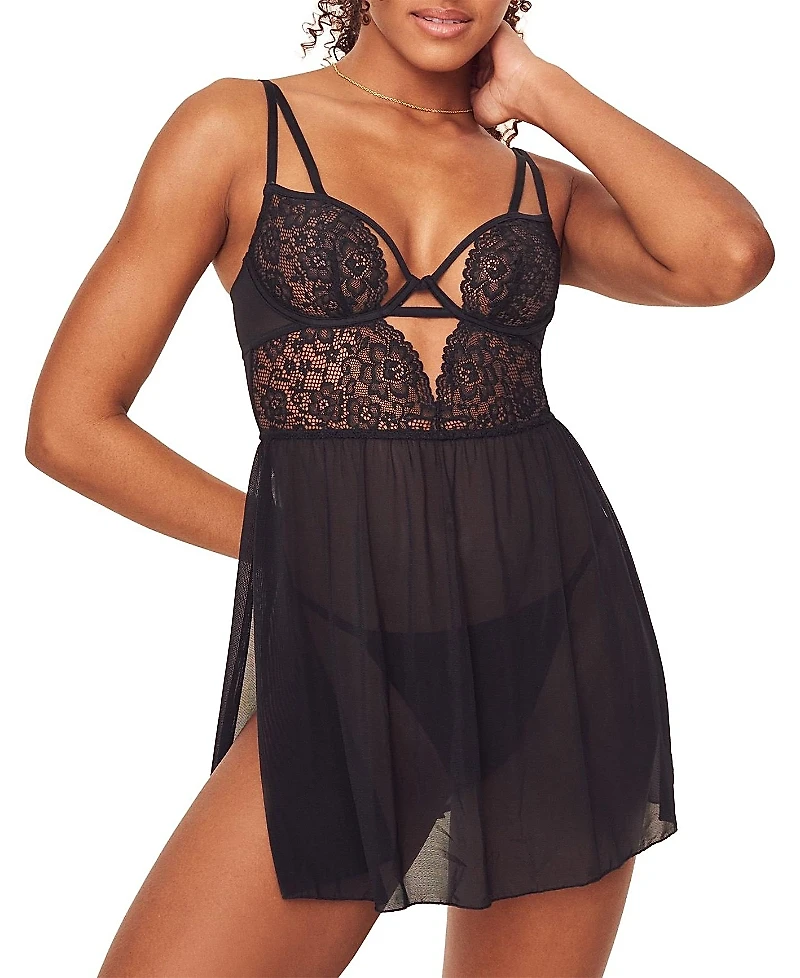 Adore Me Women's Rae Unlined Babydoll & G-String Set Lingerie