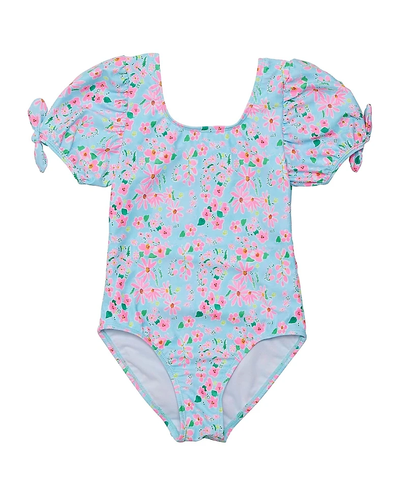 Snapper Rock Girls' Daisy Chain Puff Sleeve Surf Suit - Baby