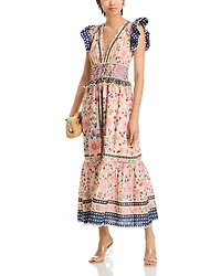 Superbloom Tapestry Cream Maxi Dress