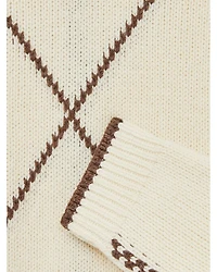 Parvey Wool & Nylon Argyle Tipped Regular Fit Sweater