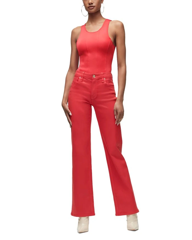 Rosie High Rise Wide Leg Jeans Poinsettia