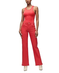 Rosie High Rise Wide Leg Jeans Poinsettia