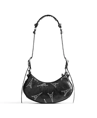 Le Cagole Xs Shoulder Bag Eiffel Tower with Rhinestones