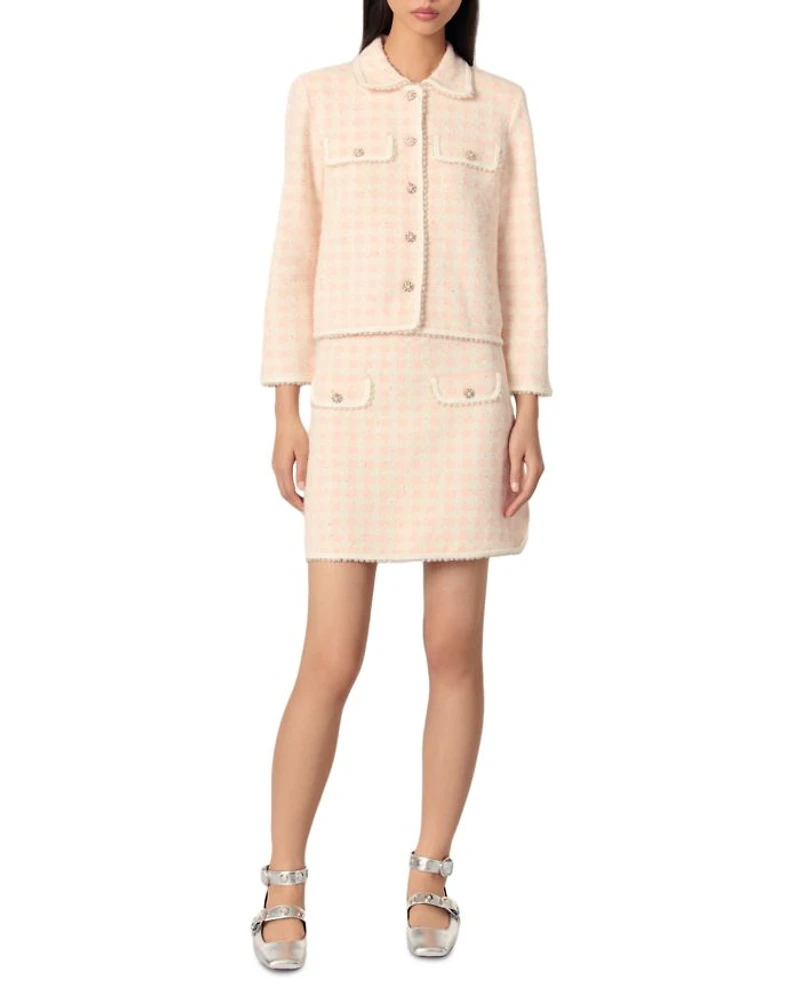 Tweed Effect Knit Jacket