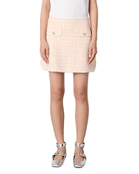 Short Tweed Effect Knit Skirt