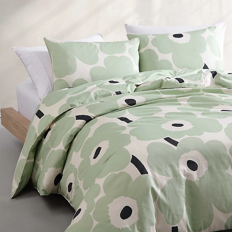 Marimekko Unikko Cotton 3 Piece Duvet Cover Set, Full Queen