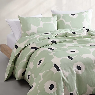 Marimekko Unikko Cotton 3 Piece Duvet Cover Set, Full Queen