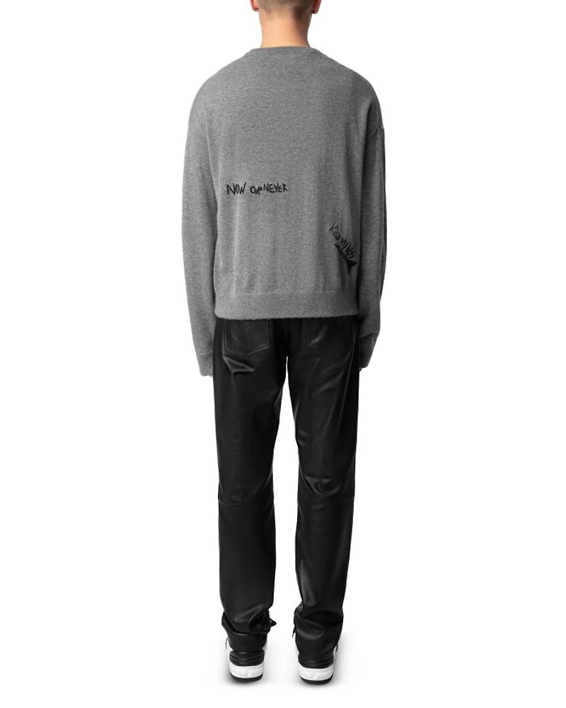 Marko Merino Wool & Cashmere Embroidered Loose Fit Sweater