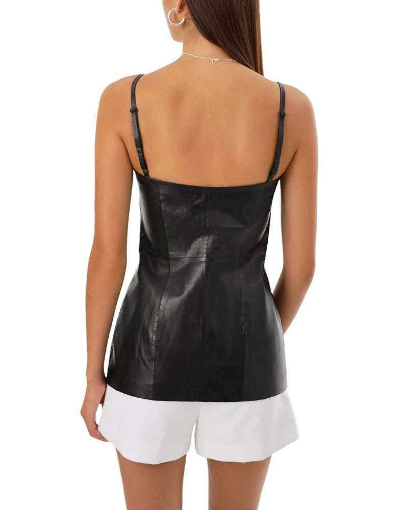 Milana Leather Bustier Top