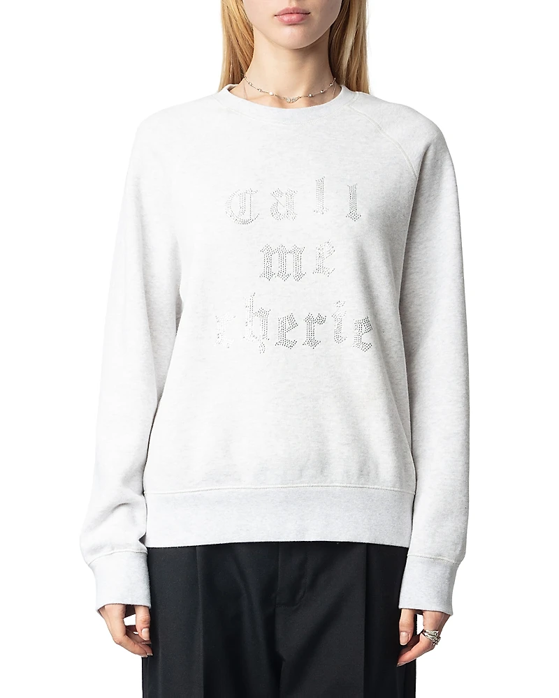 Zadig & Voltaire Call Me Cherie Rhinestone Sweatshirt