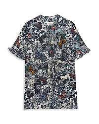 Tafiz Soft Butterfly Print Top