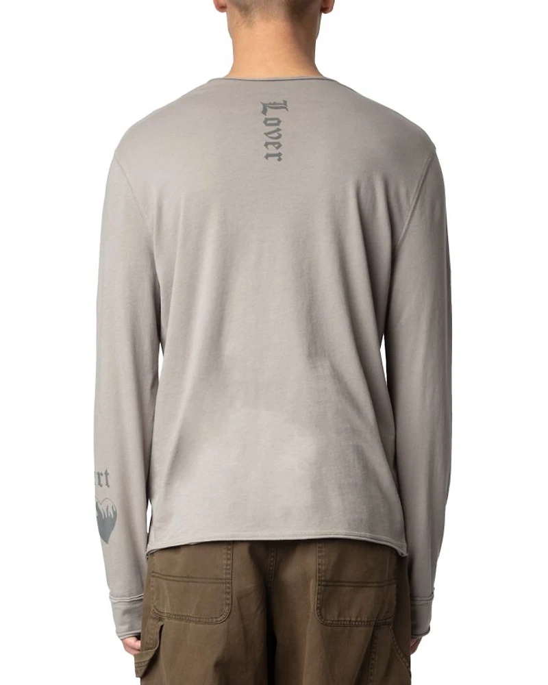 Monastir Tattoo Print Long Sleeve Henley