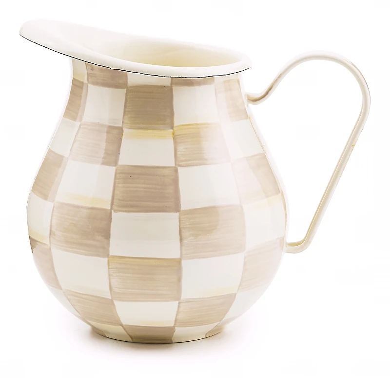 Mackenzie-Childs Mocha Check Pitcher