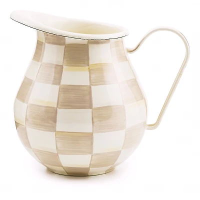Mackenzie-Childs Mocha Check Pitcher