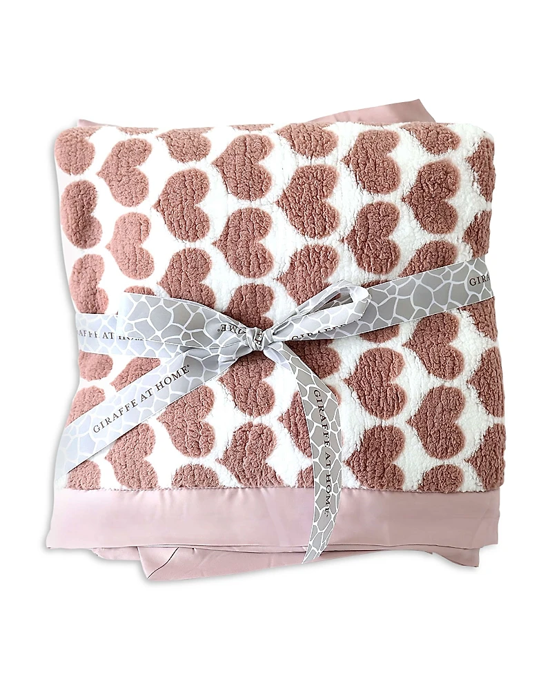 Little Giraffe Chenille Heart Army Blanket - Baby