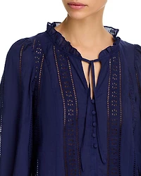 Cotton Lace Inset Blouse - Exclusive