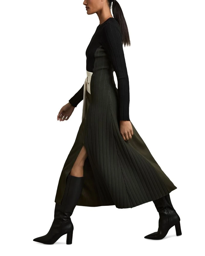 Emilina Knit Woven Midi Dress