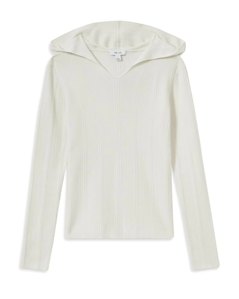Chloe Ribbed Hooded Sweater