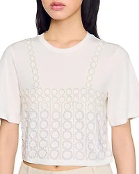 Beaded Cropped Tee