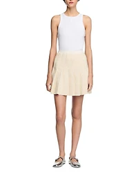 Short Tweed Pleated Skirt