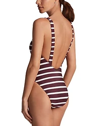 Low Back Striped Swimsuit