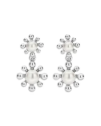 Sterling Silver Luna Cultured Pearl Fleur Drop Earrings