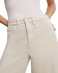 Good Waist High Rise Cropped Palazzo Jeans Bone