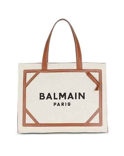 Balmain Women's B-Army 42 Canvas Tote Bag with Leather Details